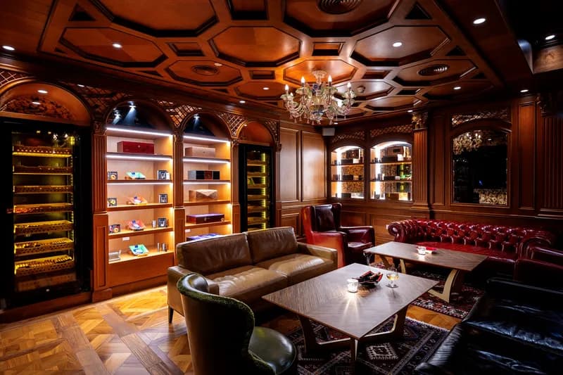Luxury cigar lounge interior