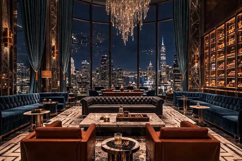 Premium cigars and whiskey